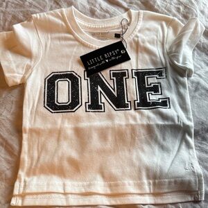 Little Bipsy White 'ONE' Kids Tee
